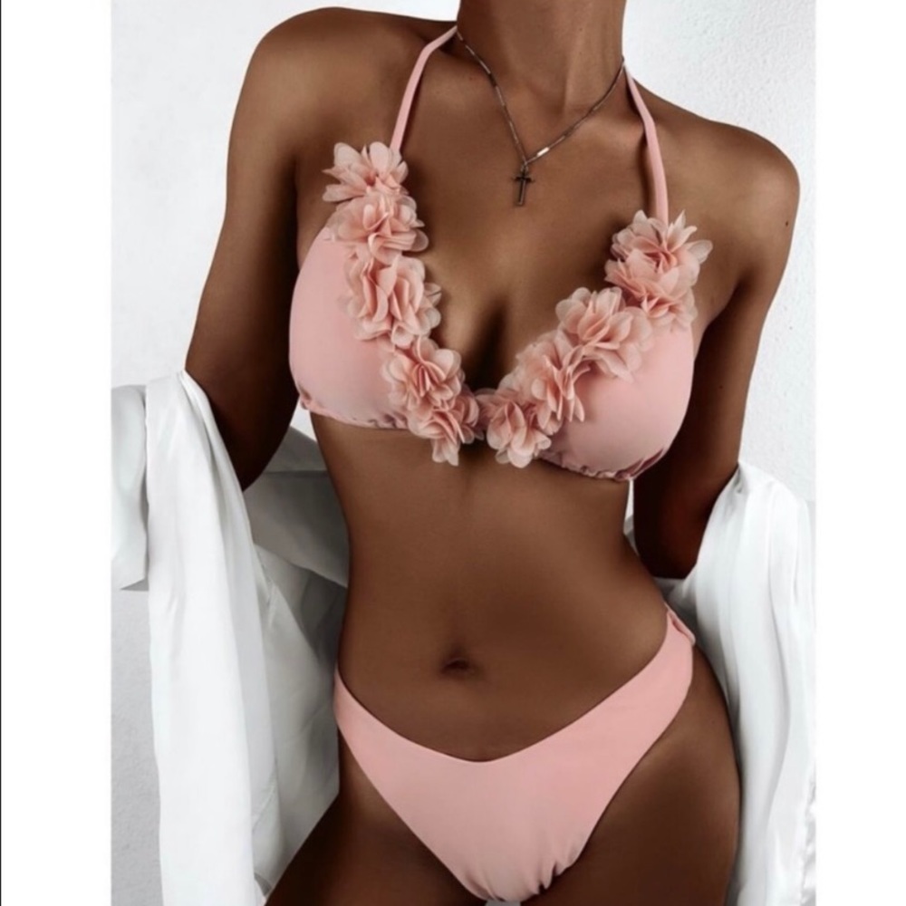 Pink Boho Floral Bikini